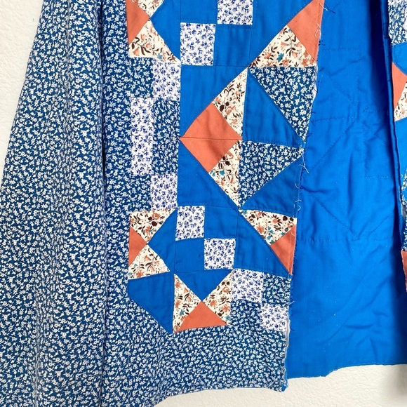 -sold- Vintage 70s Handmade Patchwork Calico Ditsy Floral Jacket - Picture 3 of 8